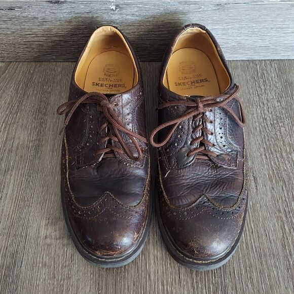 Vintage Skechers Leather Distressed Wingtip  Oxford Dress Shoes 10 main image 5